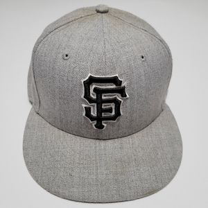 New Era 59FIFTY San Francisco Giants Gray Cap Hat 7 3/8 Pre Owned